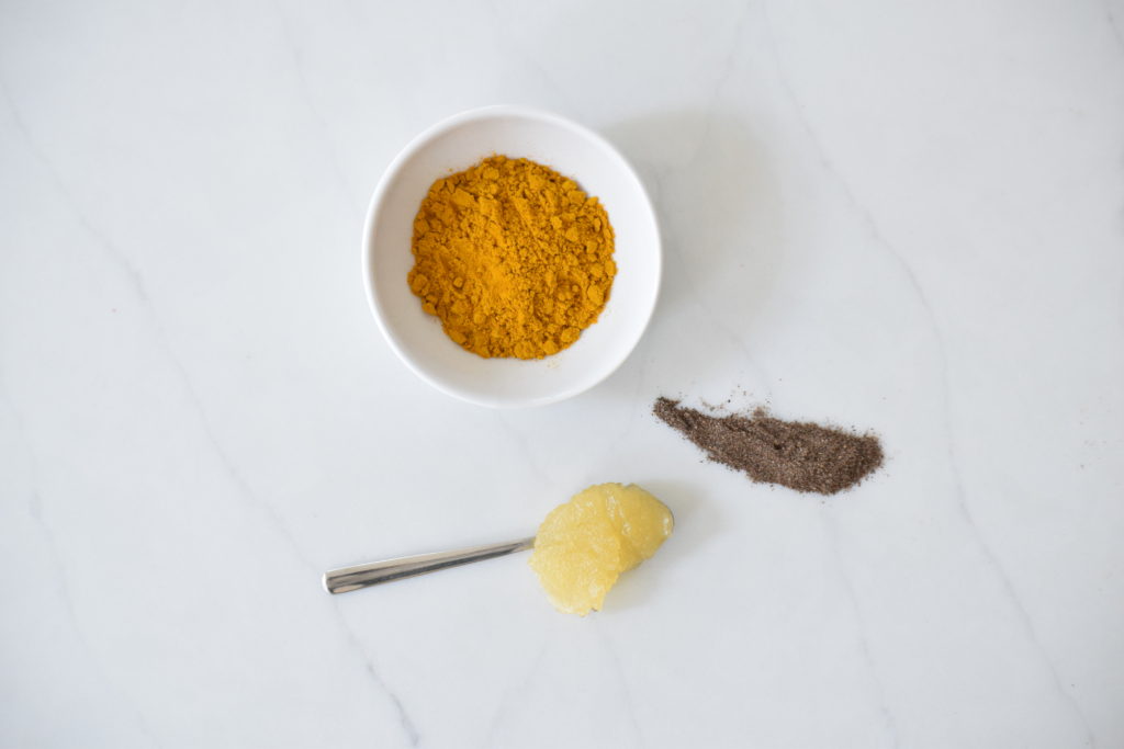 turmeric latte, honey turmeric latte, vanilla turmeric latte, Nespresso latte, Nespresso, fresh lifestyle Monday, sun food organics, vanilla bean powder, kiva, Ames farms honey, turmeric powder